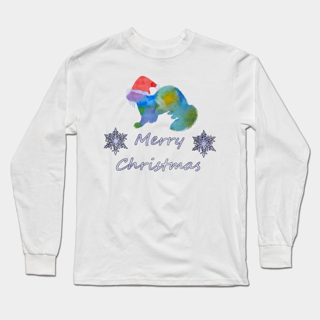 Santa Ferret Long Sleeve T-Shirt by TheJollyMarten